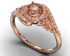 Flower Morganite Engagement Ring