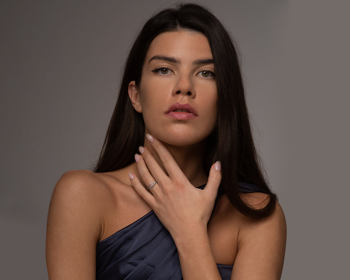 Flower Morganite Engagement Ring