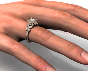 Unique Flower Diamond Engagement Ring