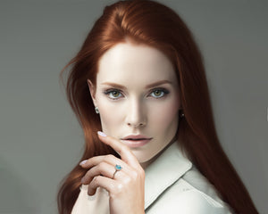 Flower Style Aquamarine Engagement Ring With Diamonds