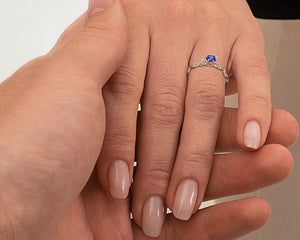 Unique Floral Sapphire Engagement Ring