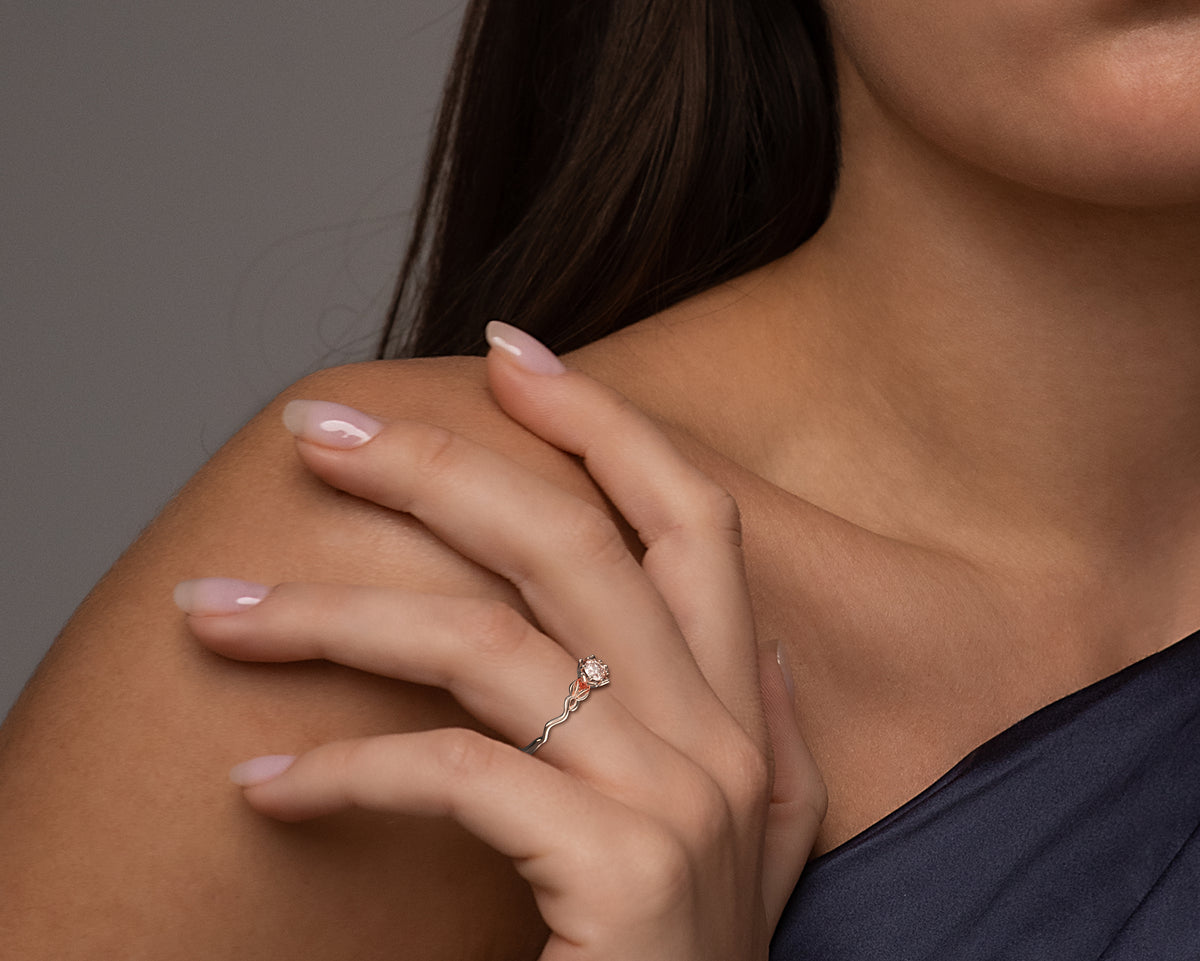 Rose Gold Floral Morganite Engagement Ring