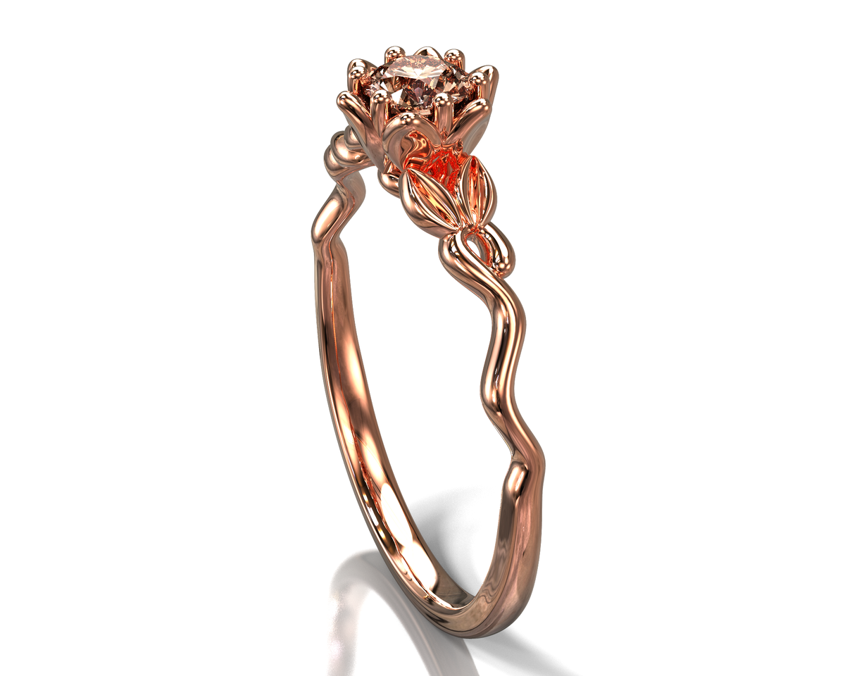 Rose Gold Floral Morganite Engagement Ring