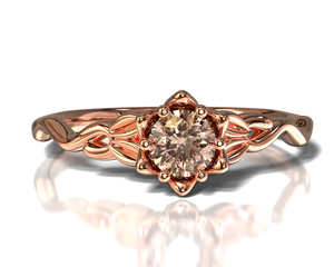 Rose Gold Floral Morganite Engagement Ring