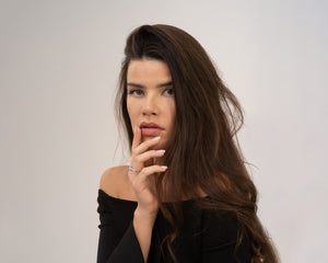 Lotus Flower Diamond Engagement Ring With Leaves