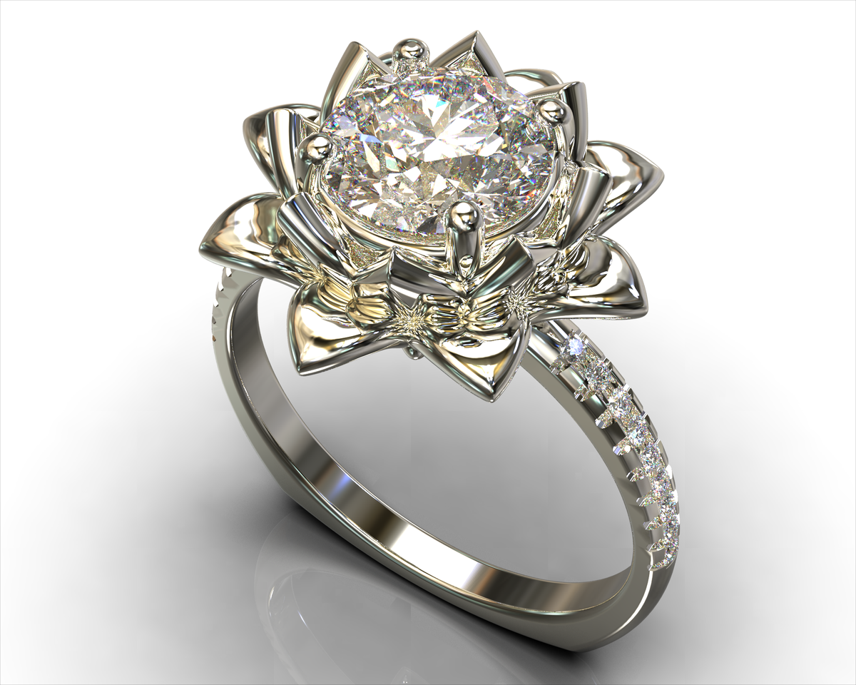 Blooming Flower Diamond Engagement Ring