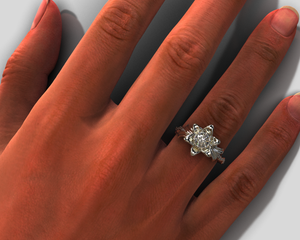 Blooming Moissanite Flower Engagement Ring