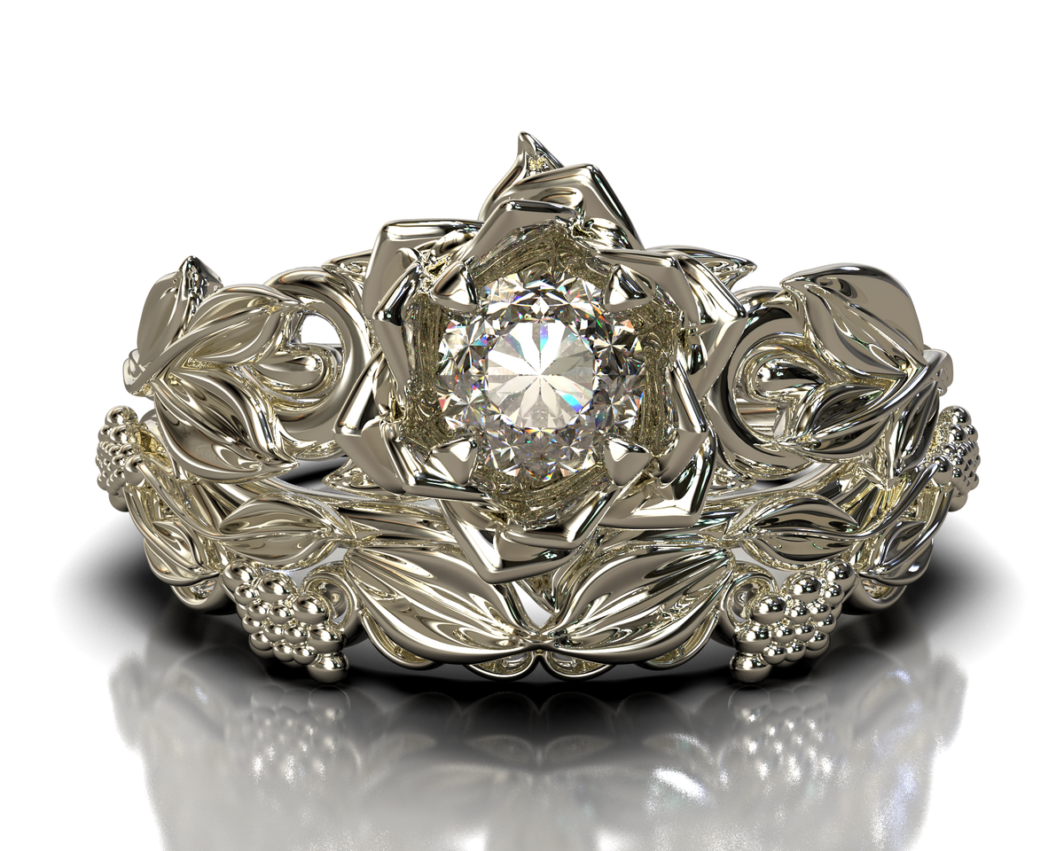 Floral Wedding Ring Set